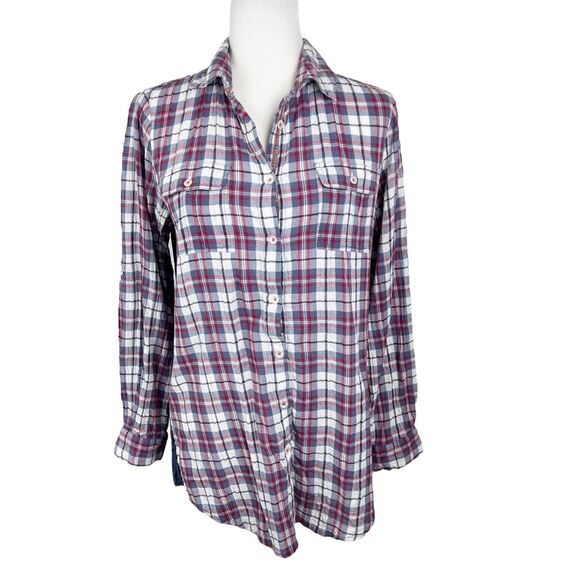 Kyla Seo Floral Embroidered Shirt XS Oversized Button Up Coastal Cowgirl Boho - Picture 2 of 15